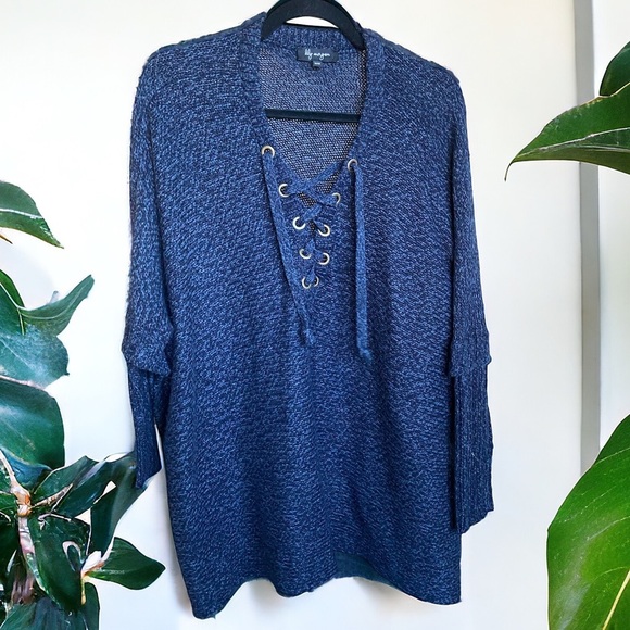 ⚪️ Lily morgan navy sweater pullover knit med - Picture 2 of 7